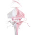 Conjunto de dos piezas de bikini a juego de color con cordones en el pecho y cintura alta con cuello colgante NSLRS133567