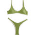 sling backless low-cut slim color matching bikini two-piece set NSLRS133570