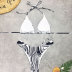 hanging neck wrap chest backless zebra print bikini two-piece set NSLRS133572