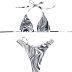 hanging neck wrap chest backless zebra print bikini two-piece set NSLRS133572