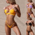 conjunto de dos piezas de bikini de color sólido sin espalda con cabestrillo hueco NSLRS133577