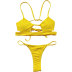 conjunto de dos piezas de bikini de color sólido sin espalda con cabestrillo hueco NSLRS133577