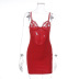 suspender low-cut backless slim solid color lace dress NSRBL133585