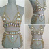 dripping gemstone hanging neck backless wrap chest chain bikin bra NSYML133601
