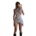 sleeveless round neck slim irregular hooded solid color dress NSLHC133646