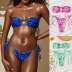 tube top backless lace-up floral bikini two-piece set NSLRS133652