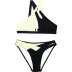 conjunto de dos piezas de bikini a juego de color sin espalda con escote cruzado en el pecho NSLRS133654