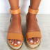 thick bottom wedge heel one-word round toe buckle sandals NSJJX133693