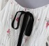 Long Sleeve Square Neck Bow Slim Floral top NSXDX133705