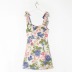 Sling backless slim Lace Up Flower Print Dress NSXDX133706