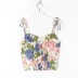 Sling backless Slim lace-up Flower Print vest NSXDX133707