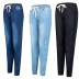 elastic waist lace-up slim high waist jeans NSWL133717