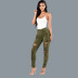 ripped slim high waist solid color jeans NSWL133719