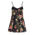 retro slim suspender backless floral print dress NSAM133720