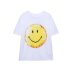 Smiley Icon Printed Short Sleeve round neck loose T-Shirt NSAM133723