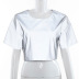 loose reflective short-sleeved round neck short T-shirt NSBDX132905