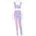 hip-lifting high-elastic sling high waist tight tie-dye vest and trouser yoga set NSBDX132919