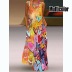 print sleeveless v-neck loose long dress-Multicolor NSFH132920