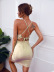 suspender slit backless lace-up slim solid color dress NSJKW132942