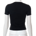 print short slim round neck short sleeve T-shirt NSSWF132955