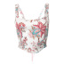 sling backless cross strappy slim flower print vest NSSWF132959