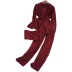 botón color sólido mangas largas cintura alta chaqueta delgada pantalones chaleco traje de tres piezas NSYXG132962
