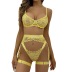 sling wrap chest high waist solid color perspective underwear three-piece set NSRBL132969