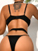 metal sling hogh waist backless solid color underwear three-piece set NSRBL132972