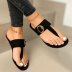 metal buckle one-word Clipped toe flat slippers NSCRX132977