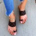plaid Clipped toe one-word belt flat slippers NSCRX132978