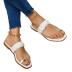 Clipped toe one-word belt square toe flat slippers NSCRX132979