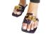print one-word chain square toe flat slippers NSCRX132981
