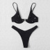 Conjunto de dos piezas de bikini de color liso con cintura alta y cintura alta en el pecho NSOLY133001