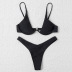 Conjunto de dos piezas de bikini de color liso con cintura alta y cintura alta en el pecho NSOLY133001