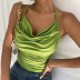 hanging neck backless slim solid color vest NSAFS133760