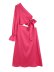 vestido de color sólido hueco con cordones de manga larga de un solo hombro NSAM133774