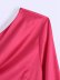 single-shoulder long sleeve lace-up hollow solid color dress NSAM133774