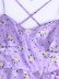 backless cross lace-up slit suspender floral dress NSAM133781