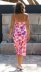 suspender backless slim low-cut flower print dress NSJKW133799