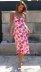 suspender backless slim low-cut flower print dress NSJKW133799