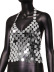 sequins hanging neck backless low-cut vest NSXYA133809