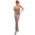 sleeveless tube top backless slim long plaid print dress NSWWW133887