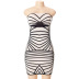 tube top backless short slim striped dress NSWWW133888