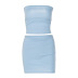 tube top slim backless solid color vest and skirt suit NSHTL133917