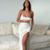 slim backless side slit suspender long solid color dress NSHTL133922