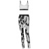 printing suspender low-cut backless slim high waist vest and pants set NSHTL133923