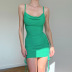 slim backless suspender drawstring solid color dress NSHTL133929