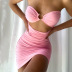 tube top backless hollow slim solid color dress NSLJ133964