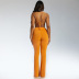 sling backless slim cintura alta chaleco y pantalón traje de color sólido NSLJ133965