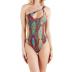 single-shoulder hollow slim solid color/print one-piece swimsuit NSVNS133979
